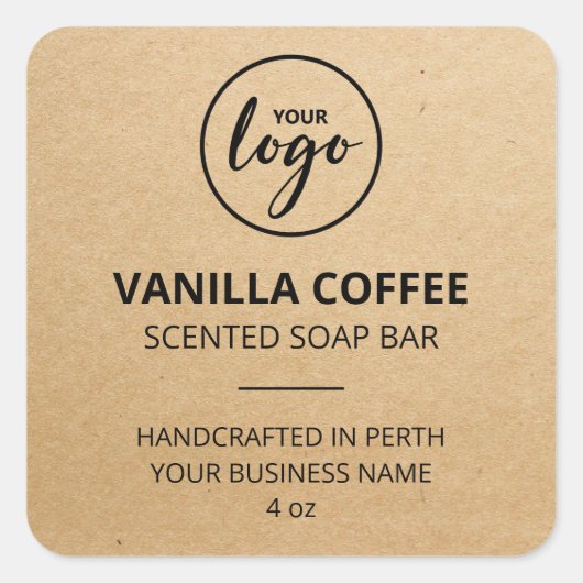 Kraft Paper Soap Logo Labels (Voorkant)