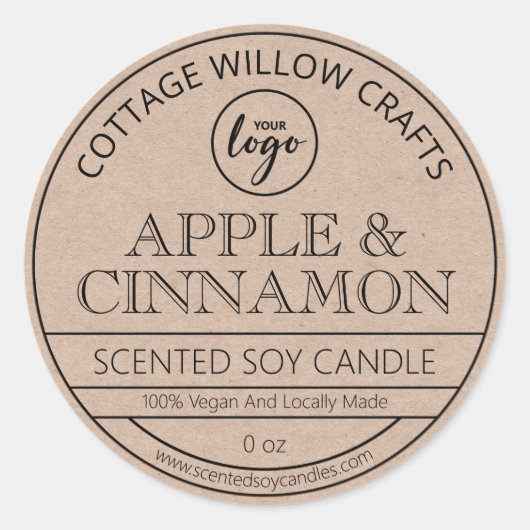 Kraft Paper Soy Candle Labels (Voorkant)