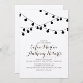 Kraft Paper String Lights Moderne bruiloft uitnodi Kaart (Voorkant / Achterkant)