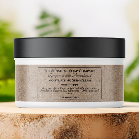 Kraft Paper Style Cosmetics Jar Label