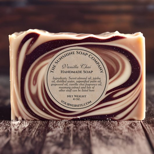 Kraft paper style soap cosmetic label