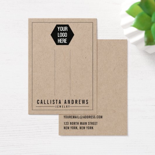 Kraft Paper Voeg uw Logo-haarklembeeldscherm toe K Visitekaartje (Bureau)