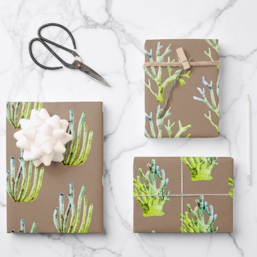 Kraft Paper Waterverf Groen Koraalrif (Voorkant)