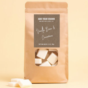 Kraft Paper Wax Melt Minimalistisch Modern 3x2" La Voedselcontainer Etiket
