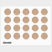 Kraft Papier Coeurs Mariage Favor Jar Sticker rond (Feuille)