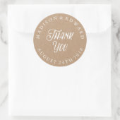 Kraft Papier de mariage faveur autocollant Merci (Sac)