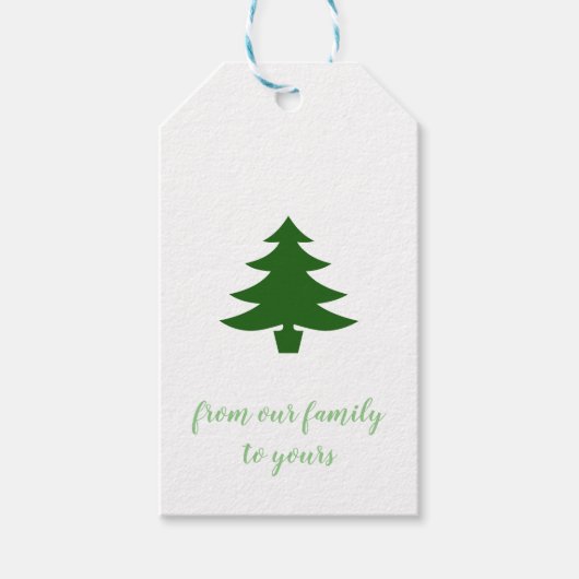 Kraft Papier Pine Fir Tree Gift Label Cadeaulabel (Voorkant)