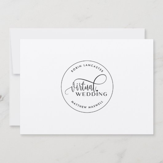 Kraft papier, rustiek, online virtuele bruiloft kaart (Achterkant)