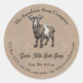 Kraft papier stijl Geitenmelk Zeep Cosmetica Label (Voorkant)