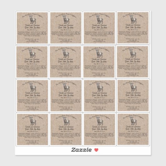 Kraft papier stijl Geit's Milk Lip Balm Tube Label (Vel)