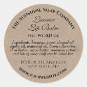 Kraft papier stijl lip balsem tin label (Voorkant)