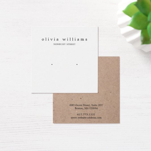 Kraft Papier Stud Oorbel Vierkante Display Kaart (Bureau)