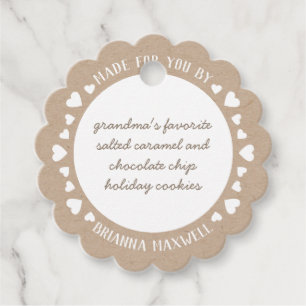 Kraft papieren harten gemaakt met liefde bedankjes labels