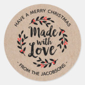 Kraft Personnalisé Fabriqué Avec Étiquette De Noël (Devant)