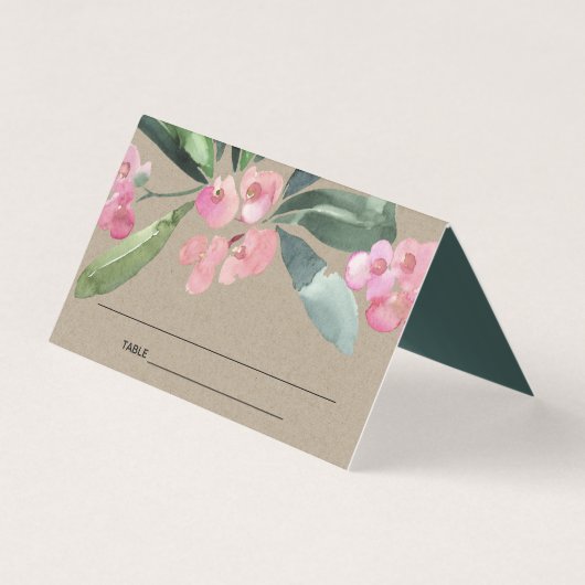 KRAFT PINK CHRIST THORN BLOOM WEDDING PLACE KAART (Voorkant)