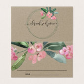 KRAFT PINK CHRIST THORN BLOOM WEDDING PLACE KAART (Buitenkant ongevouwen)