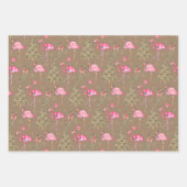 Kraft Pink Flamingos Mingling op kerstfeest Inpakpapier Vel (Voorkant 2)