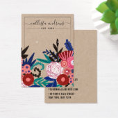 Kraft Pink Floral Cursive Earring Display Kaart (Bureau)