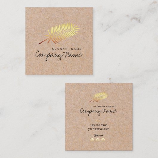 Kraft Printed Gold Leaf Soul Square Visitekaartje (Voorkant / Achterkant)