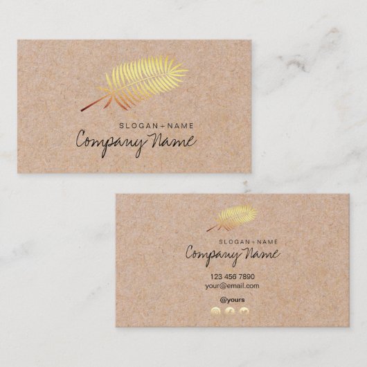 Kraft Printed Gold Leaf Soul Visitekaartje (Voorkant / Achterkant)