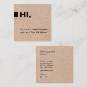 Kraft Printed Social Hi Square Visitekaartje (Voorkant / Achterkant)