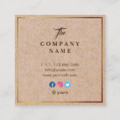 Kraft PRINTED Social Square Visitekaartje (Achterkant)