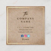  Kraft PRINTED Social Square Visitekaartje (Achterkant)