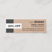 Kraft Printed Stripe Accent Mini Reference Card Mini Visitekaartje (Voorkant)