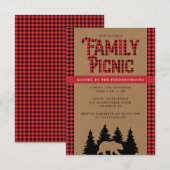 Kraft Pset Rustic Family Picnic Kaart (Voorkant / Achterkant)