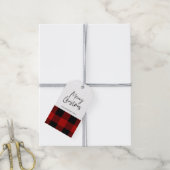Kraft Red Buffalo Pset & Merry Kerstmis Cadeaulabel (Met Touw)
