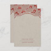 Kraft red Lace rustic country bruiloft bedankt (Voorkant / Achterkant)
