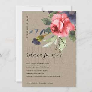 KRAFT RED ROSES EUCALYPTUS FLORAL VRIJGEZELLENFEES AANKONDIGING