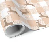 Kraft Reindeer Checker Cadeaupapier (Rol Hoek)