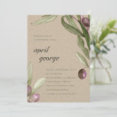 KRAFT RETRO OLIVE FOLIAGE HOMME INVITATION (Debout devant)