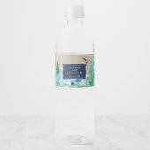 Kraft Rocky Mountain Destination Wedding Waterfles Etiket (Voorkant)