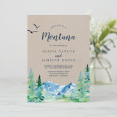Kraft Rocky Mountain Montana Destination Wedding Kaart (Staand voorkant)