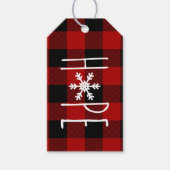 Kraft Rode Buffel Plaid Hoop & Kerstmis Cadeaulabel (Voorkant)