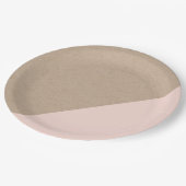 Kraft & roze pastel afgewerkt bord van wegwerppapi (Gekanteld)