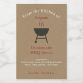 Kraft & Rustic Barbecuesaus Etiket Fles (Enkel label)