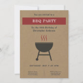 Kraft & Rustic BBQ Party Invitation d'anniversaire (Devant)