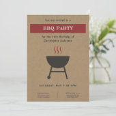 Kraft & Rustic BBQ Party Invitation d'anniversaire (Debout devant)
