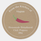 Kraft & Rustic Chili Peppers Label Sticker (Voorkant)