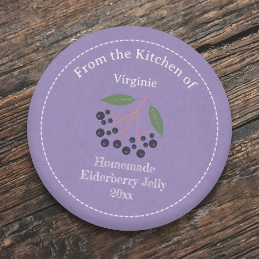 Kraft & Rustic Elderberry Jelly Label Sticker