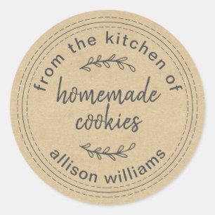 Kraft Rustic Homemade Koekjes Label