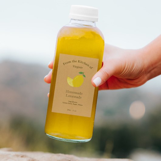 Kraft & Rustic Lemon & Lemonade Étiquette de boute
