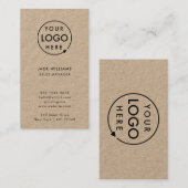 Kraft Rustic Logo | Verticaal informatief bedrijf Visitekaartje (Voorkant / Achterkant)