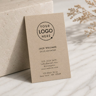 Kraft Rustic Logo Verticale Informele Bedrijfslo Visitekaartje
