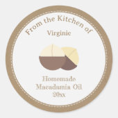 Kraft Rustic Macadamia Oil Label Sticker (Voorkant)