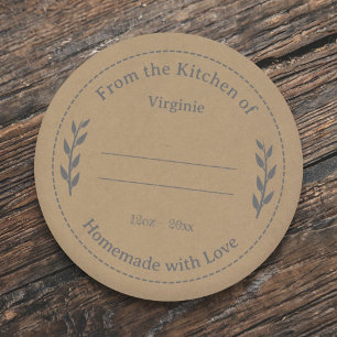 Kraft & Rustic Made with Love Grey Label Sticker