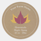 Kraft & Rustic Maple Syrup Label Sticker (Voorkant)